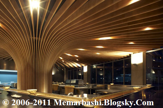 طراحی  داخلی رستوران درختی Train Sushi
