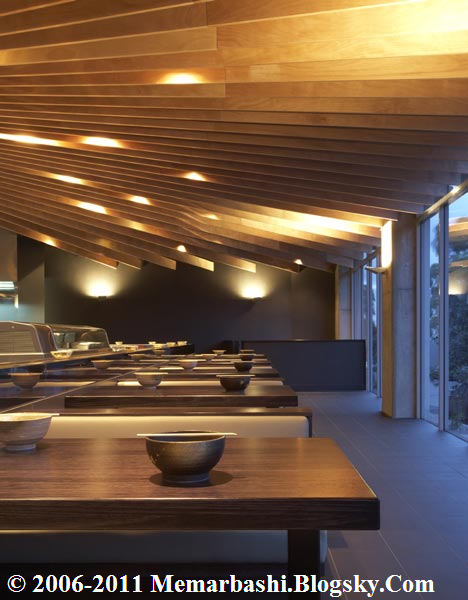 طراحی  داخلی رستوران درختی Train Sushi